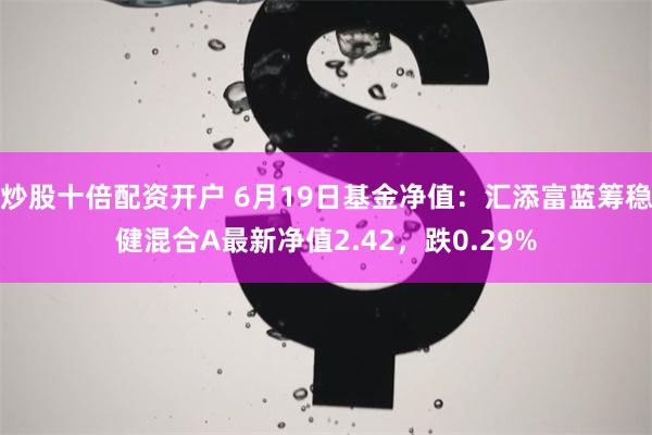 炒股十倍配资开户 6月19日基金净值：汇添富蓝筹稳健混合A最新净值2.42，跌0.29%